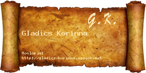 Gladics Korinna névjegykártya